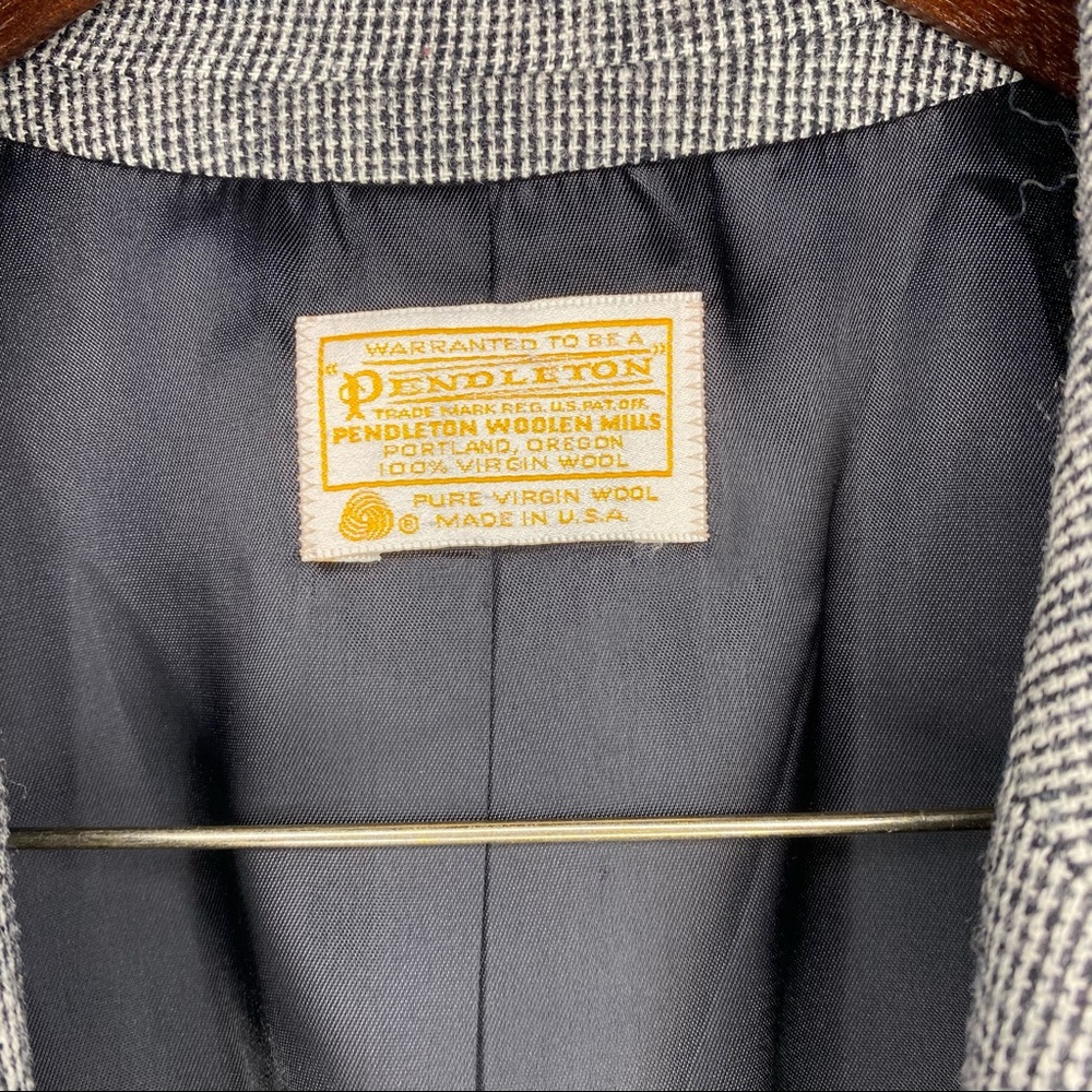 Vintage Pendleton Houndstooth 100% Wool Blazer - image 6